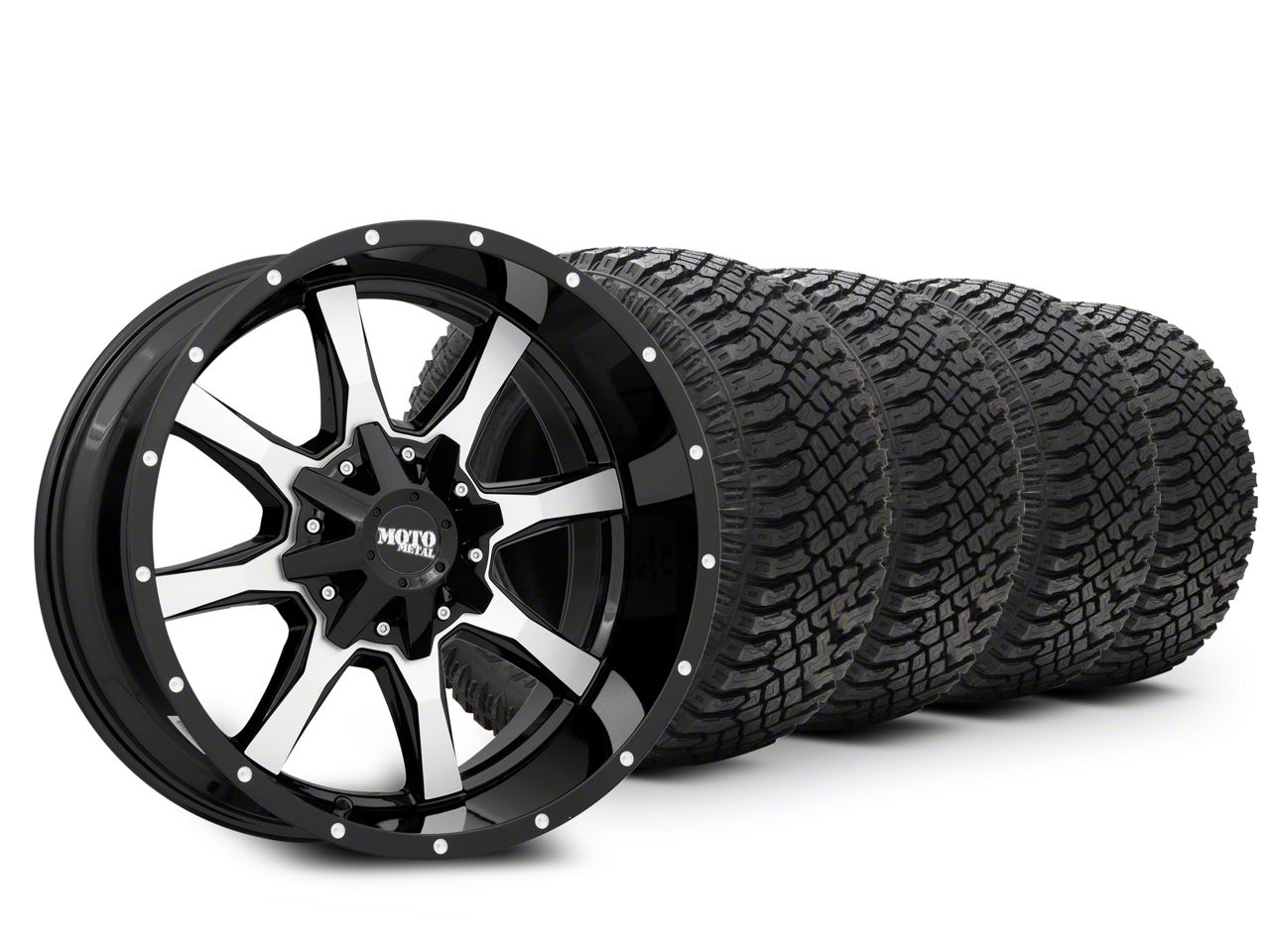 20×9 Moto Metal MO970 & 33in Atturo All-Terrain Trail Blade X/T Tire Package (15-20 F-150)