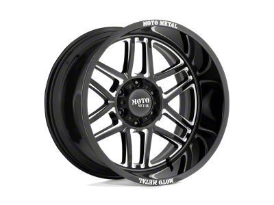 Moto Metal Folsom Gloss Black Milled 6-Lug Wheel; 22x10; -18mm Offset (21-25 F-150)