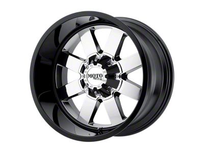 Moto Metal MO962 PVD Chrome Center with Gloss Black Lip 5-Lug Wheel; 20x12; -44mm Offset (97-03 F-150)