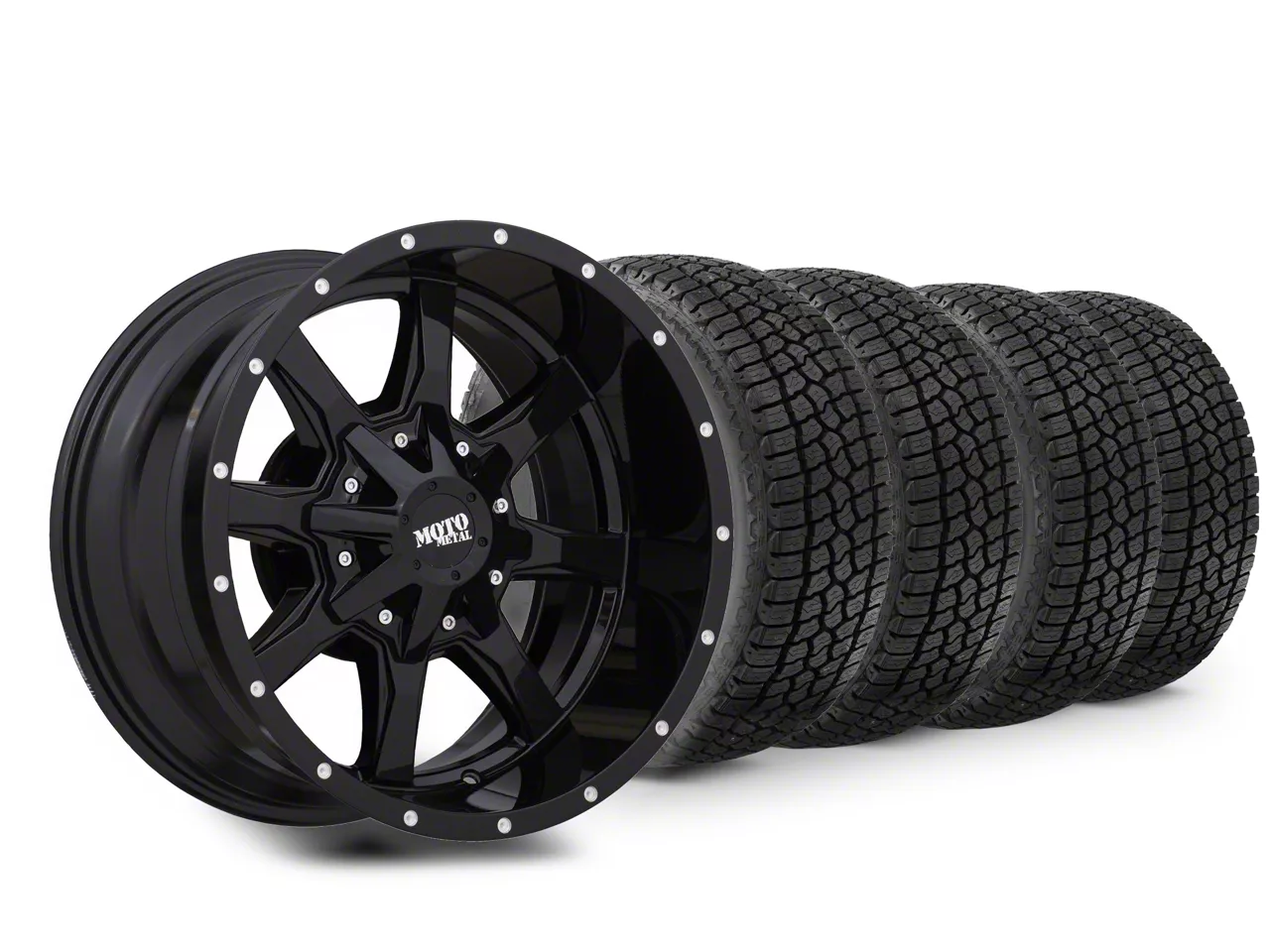 18×10 Moto Metal MO970 Wheel & 33in Milestar All-Terrain Patagonia AT/R Tire Package (09-14 F-150)