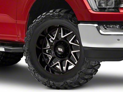 Moto Metal Turbine Gloss Black with Machined Face 6-Lug Wheel; 20x9; 20mm Offset (21-25 F-150)