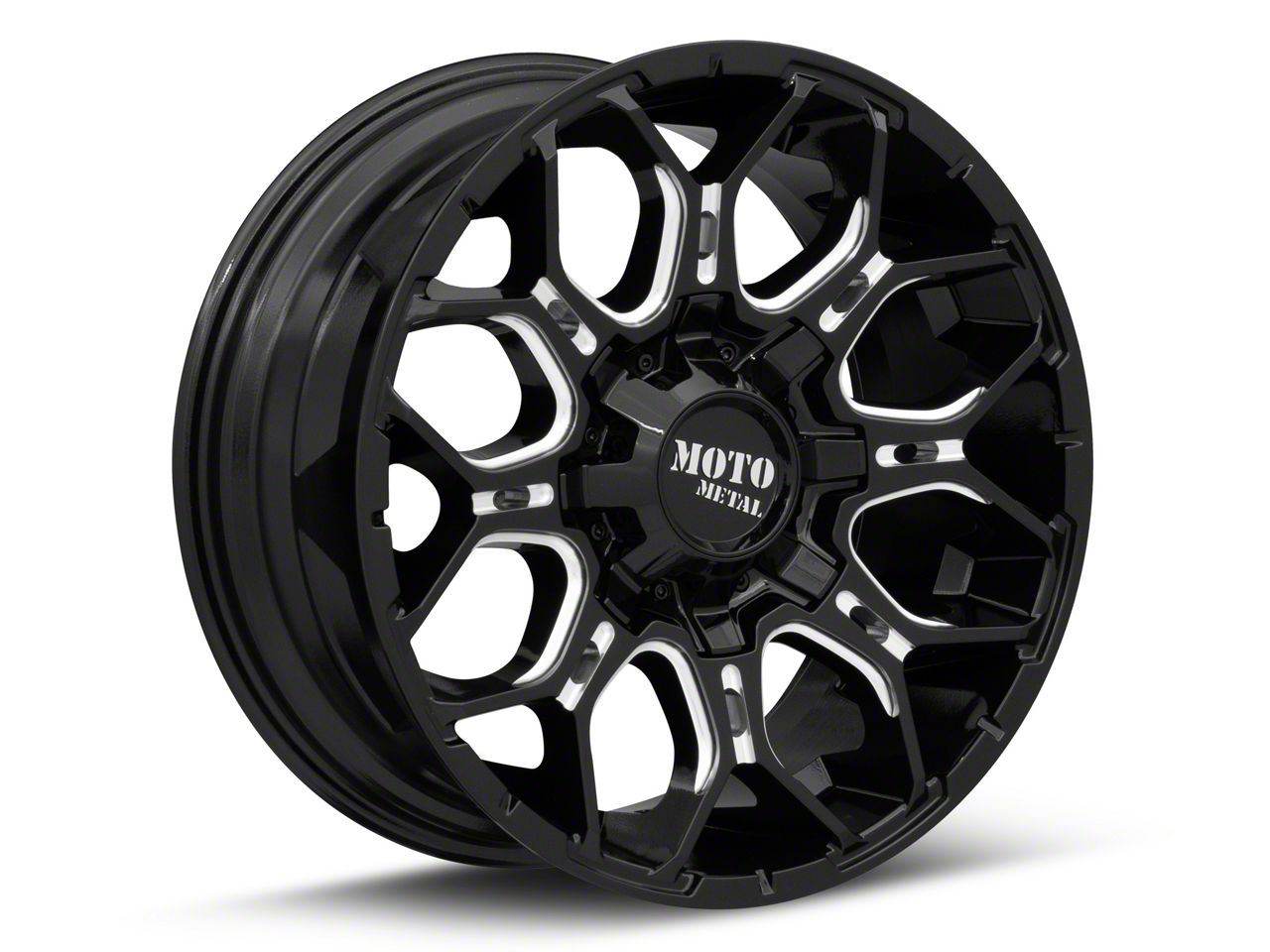 Moto Metal F-150 MO808 Sniper Gloss Black Milled 6-Lug Wheel