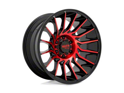 Moto Metal MO807 Gloss Black Machined with Red Tint 8-Lug Wheel; 22x10; -18mm Offset (23-24 F-250 Super Duty)
