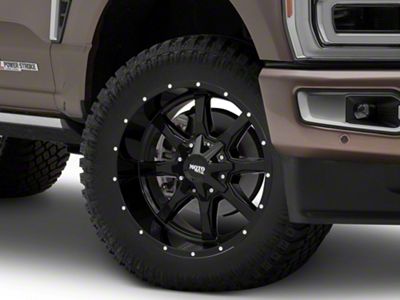 Moto Metal MO970 Gloss Black with Milled Lip 8-Lug Wheel; 20x10; -24mm Offset (23-25 F-250 Super Duty)