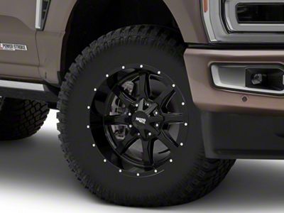 Moto Metal MO970 Gloss Black with Milled Lip 8-Lug Wheel; 18x10; -24mm Offset (23-25 F-250 Super Duty)