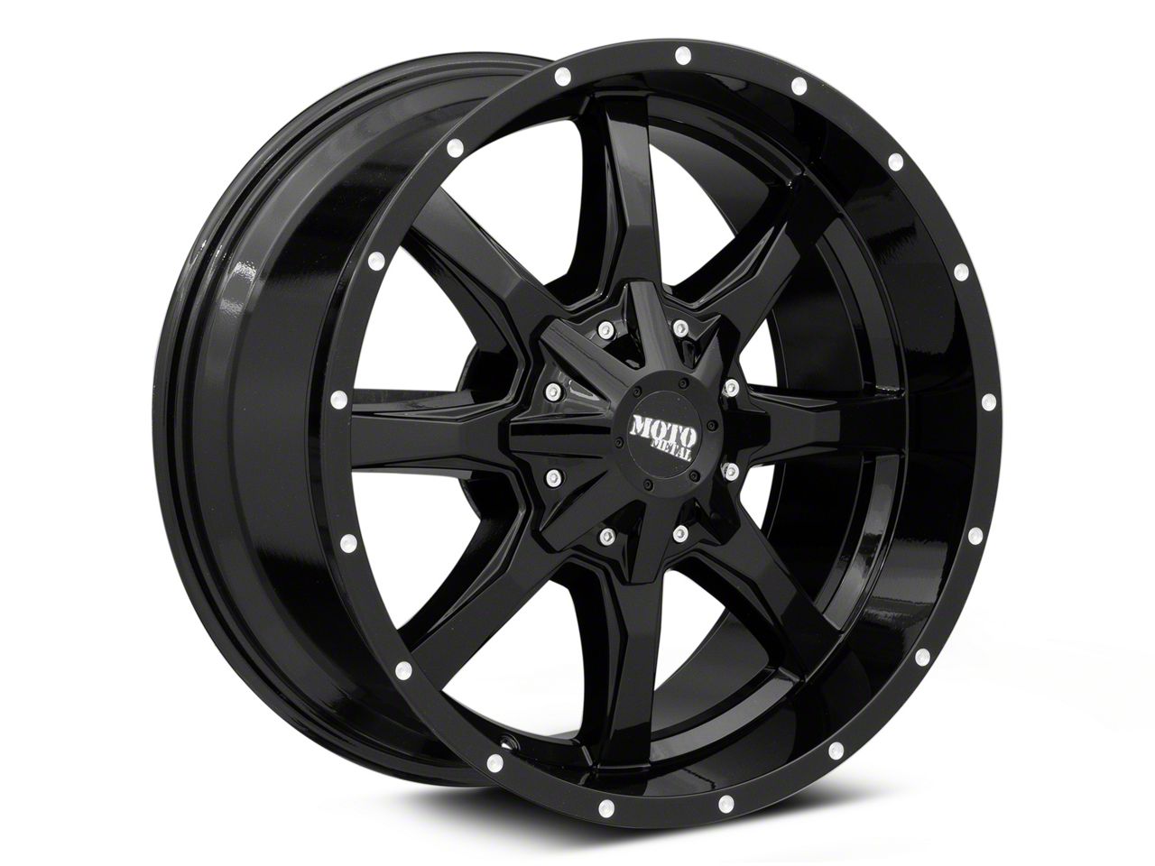 Moto Metal F-250 Super Duty MO970 Gloss Black Milled 8-Lug Wheel 