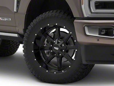 Moto Metal MO970 Gloss Black with Milled Lip 8-Lug Wheel; 20x10; -24mm Offset (23-25 F-350 Super Duty SRW)