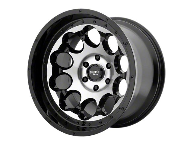 Moto Metal Rotary Gloss Black Machined 8-Lug Wheel; 17x9; -12mm Offset (23-24 F-350 Super Duty SRW)