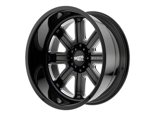 Moto Metal MO402 Gloss Black Milled 6-Lug Wheel; 20x12; -44mm Offset (14-18 Silverado 1500)