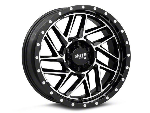 Moto Metal MO985 Breakout Gloss Black Machined 6-Lug Wheel; 20x12; -44mm Offset (14-18 Sierra 1500)
