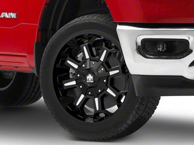 Moto Metal Combat Gloss Black Milled 6-Lug Wheel; 24x12; -44mm Offset (19-25 RAM 1500)