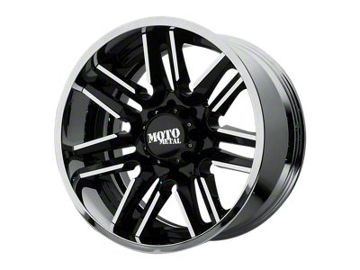 Moto Metal MO202 Gloss Black Machined Center with Chrome Lip 8-Lug Wheel; 20x12; -44mm Offset (06-08 RAM 1500 Mega Cab)