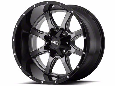 Moto Metal MO970 Gloss Gray with Gloss Black Lip 8-Lug Wheel; 17x9; -12mm Offset (06-08 RAM 1500 Mega Cab)