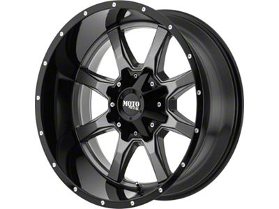 Moto Metal MO970 Gloss Gray with Gloss Black Lip 8-Lug Wheel; 20x10; 12mm Offset (06-08 RAM 1500 Mega Cab)
