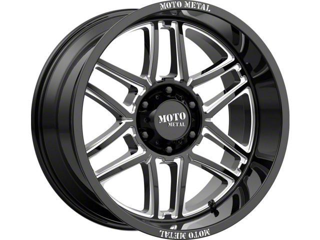 Moto Metal MO992 Folsom Gloss Black Milled 8-Lug Wheel; 20x12; -44mm Offset (06-08 RAM 1500 Mega Cab)