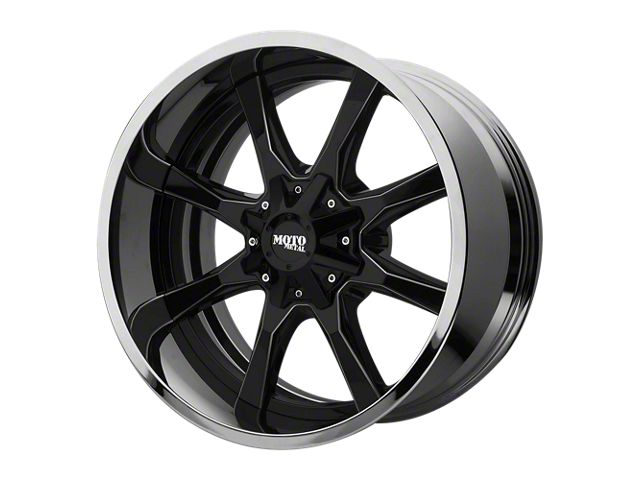 Moto Metal Rotary Gloss Black Machined 8-Lug Wheel; 17x9; -12mm Offset (06-08 RAM 1500 Mega Cab)