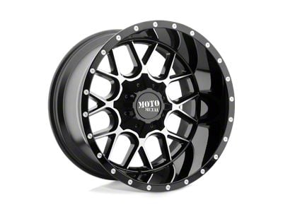 Moto Metal Siege Gloss Black Machined 5-Lug Wheel; 20x12; -44mm Offset (02-08 RAM 1500, Excluding Mega Cab)