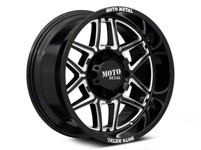 Moto Metal Folsom Gloss Black Milled 8-Lug Wheel; 20x10; -18mm Offset (19-24 RAM 2500)