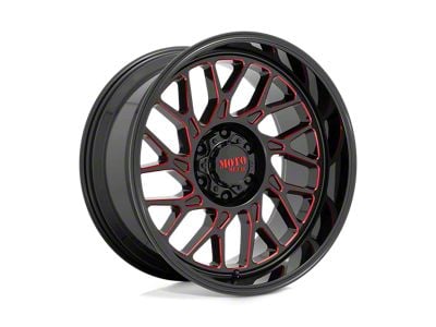 Moto Metal MO805 Gloss Black Milled with Red Tint 8-Lug Wheel; 20x10; -18mm Offset (19-24 RAM 3500 SRW)