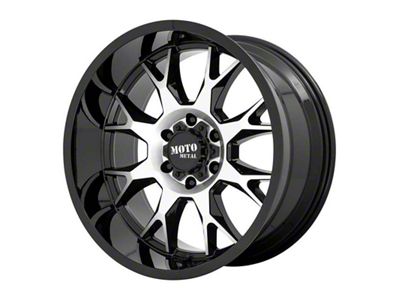 Moto Metal MO806 Gloss Black Machined 8-Lug Wheel; 22x12; -44mm Offset (19-25 RAM 3500 SRW)