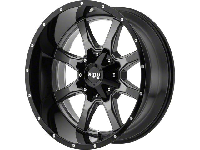 Moto Metal MO970 Gloss Gray with Gloss Black Lip 8-Lug Wheel; 20x10; 12mm Offset (19-24 RAM 3500 SRW)