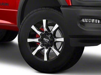 Moto Metal Spider Gloss Black Machined 8-Lug Wheel; 20x9; 0mm Offset (19-24 RAM 3500 SRW)