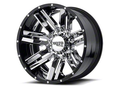 Moto Metal MO202 Chrome Center with Gloss Black Milled Lip 6-Lug Wheel; 20x12; -44mm Offset (19-23 Ranger)
