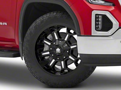 Moto Metal Combat Gloss Black Milled 6-Lug Wheel; 24x12; -44mm Offset (19-25 Sierra 1500)