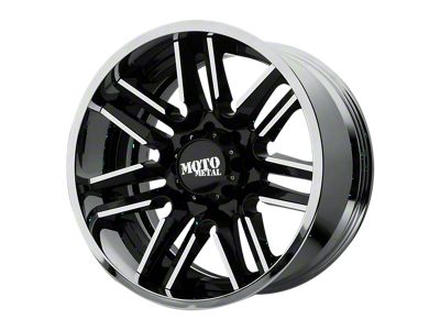 Moto Metal MO202 Gloss Black Machined Center with Chrome Lip 8-Lug Wheel; 20x12; -44mm Offset (20-25 Sierra 2500 HD)