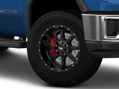 Moto Metal MO970 Gloss Black with Milled Lip 8-Lug Wheel; 18x10; -24mm Offset (20-25 Sierra 2500 HD)
