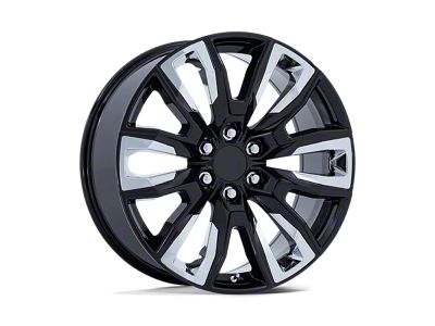 Moto Metal Sentry Gloss Silver Center with Gloss Black Lip 8-Lug Wheel; 20x9; 18mm Offset (20-25 Sierra 2500 HD)