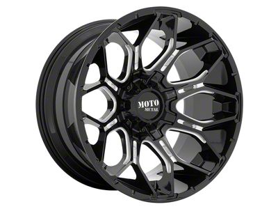 Moto Metal MO808 Sniper Gloss Black Milled 8-Lug Wheel; 20x10; -18mm Offset (11-14 Sierra 3500 HD SRW)