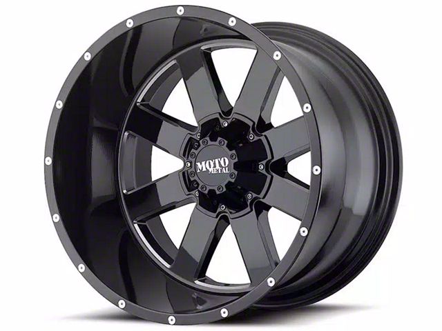 Moto Metal MO962 Gloss Black Milled 8-Lug Wheel; 17x10; -24mm Offset (07-10 Sierra 3500 HD SRW)