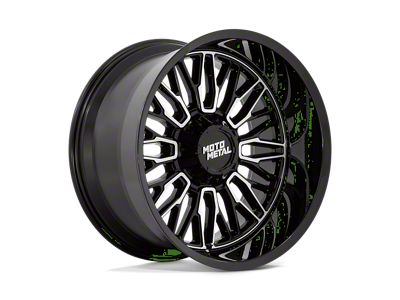 Moto Metal Stinger Gloss Black Machined 8-Lug Wheel; 22x10; -18mm Offset (20-25 Sierra 3500 HD SRW)