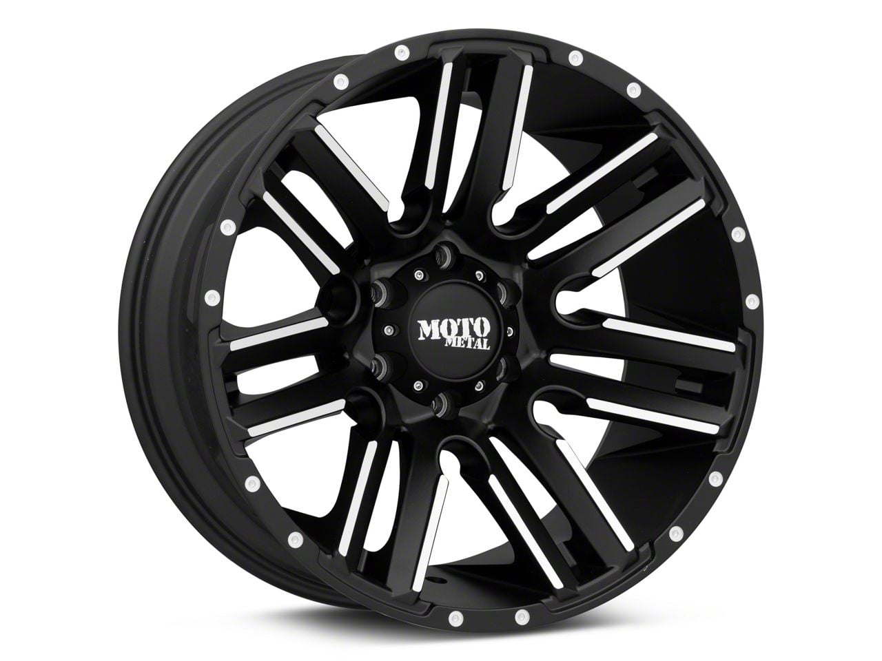 Moto Metal Silverado 1500 MO978 Razor Satin Black Machined 6-Lug