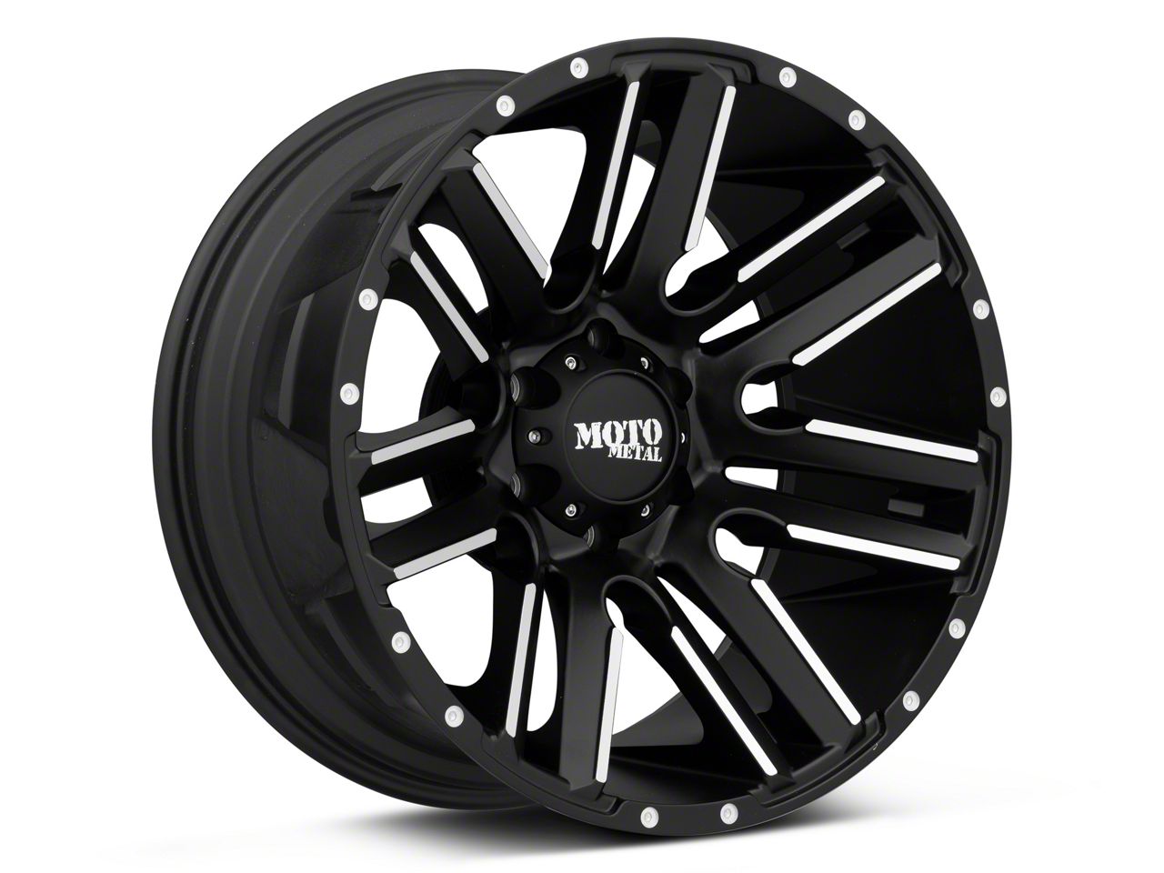Moto Metal Silverado 1500 MO978 Razor Satin Black Machined 6-Lug