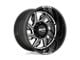 Moto Metal Hurricane Gloss Black Milled 8-Lug Wheel; Left Directional; 20x10; -18mm Offset (20-24 Silverado 2500 HD)