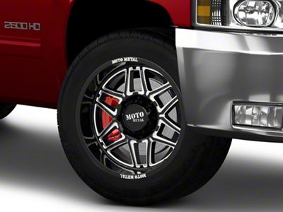 Moto Metal Folsom Gloss Black Milled 8-Lug Wheel; 20x10; -18mm Offset (07-10 Silverado 3500 HD SRW)