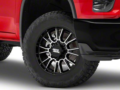 Moto Metal Legacy Gloss Black Machined 8-Lug Wheel; 20x9; 1mm Offset (20-25 Silverado 3500 HD SRW)