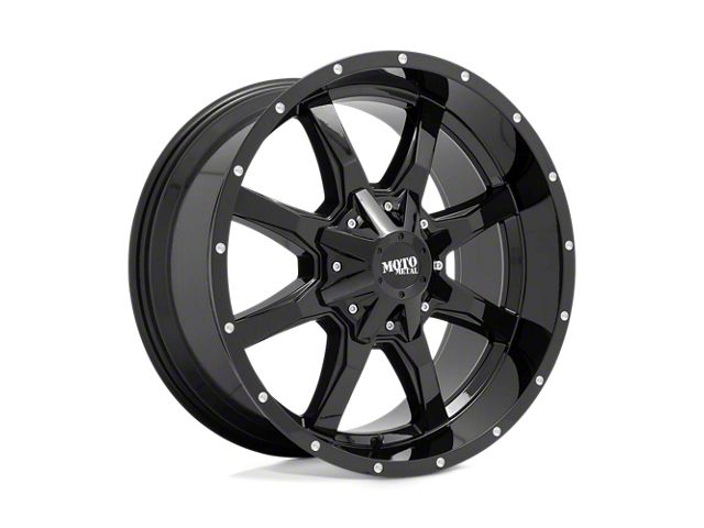 Moto Metal MO970 Gloss Black with Milled Lip 8-Lug Wheel; 20x12; -44mm Offset (07-10 Silverado 3500 HD SRW)