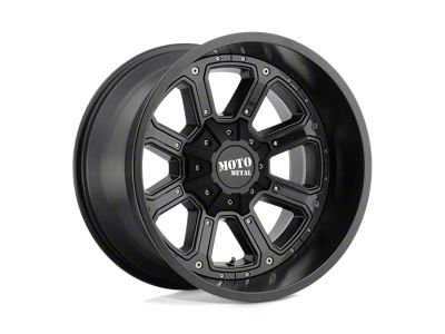 Moto Metal MO970 Gloss Black with Milled Lip 8-Lug Wheel; 18x10; -24mm Offset (20-24 Silverado 3500 HD SRW)