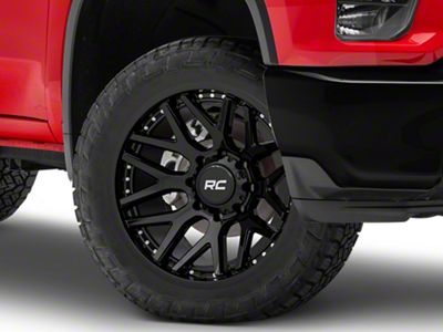 Moto Metal Spider Gloss Black Machined 8-Lug Wheel; 22x10; -18mm Offset (20-25 Silverado 3500 HD SRW)
