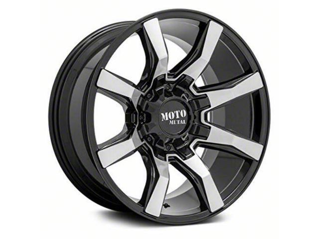 Moto Metal Spider Gloss Black Machined 6-Lug Wheel; 20x10; 12mm Offset (21-24 Tahoe)