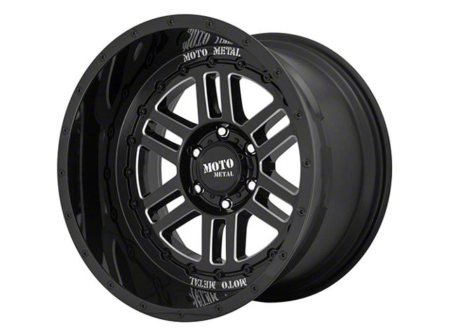 Moto Metal MO800 Deep Six Gloss Black Milled 6-Lug Wheel; 22x12; -44mm Offset (21-24 Yukon)