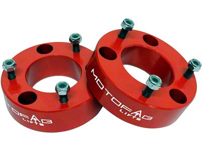 MotoFab 2.50-Inch Front Leveling Kit; Red (07-24 Sierra 1500, Excluding 14-24 AT4 & Denali)