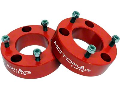 MotoFab 2.50-Inch Front Leveling Kit; Red (07-25 Sierra 1500, Excluding 14-25 AT4 & Denali)
