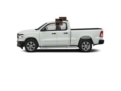MotoShield Pro Rear Driver/Passenger Window Tint; 5% (19-25 RAM 1500 Quad Cab)