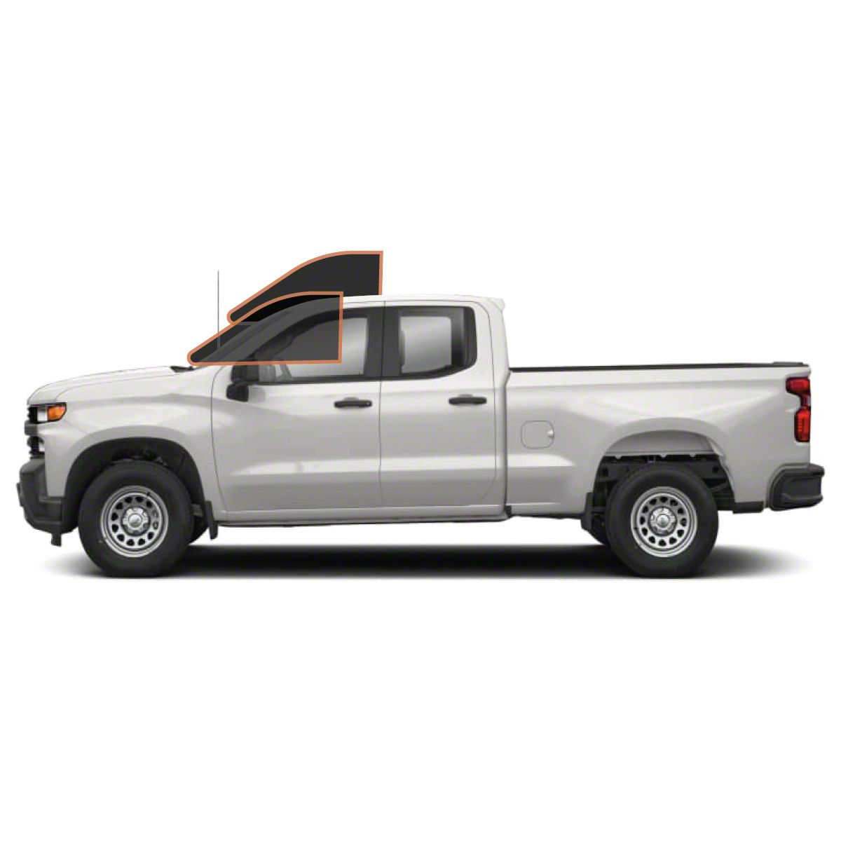 TintGiant Precut Carbon Window Film For Chevy Silverado 1500 Crew Cab (2014-2018) – Choose Shade