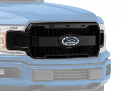 MP Concepts Upper Replacement Grille with LED DRL; Matte Black (18-20 F-150, Excluding Raptor)