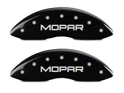 MGP Brake Caliper Covers with MOPAR Logo; Black; Front and Rear (06-10 RAM 1500, Excluding SRT-10)